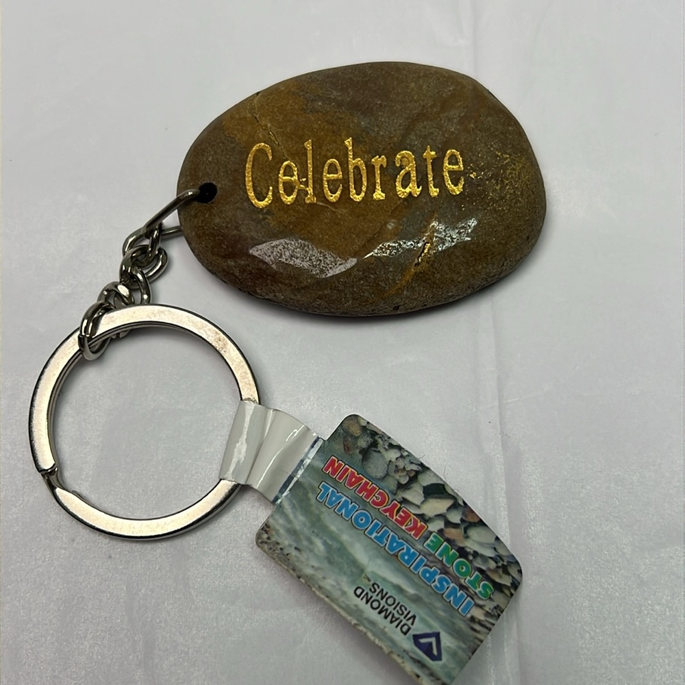 Celebrate Stone Keychain Inspirational New - Picture 3 of 7